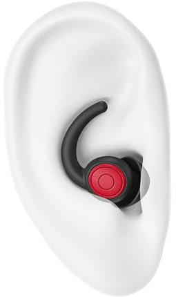 Soft Comfortable Ear Plugs 2-Pack - Silicone Ear Plugs for Sleeping, Airplane Travel - 28dB Noise Cancelling Hearing Protection (Black/Red, S/L)