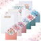 SLTAXAR Briefumschlag mit Briefpapier 48 Blatt Briefpapier mit Umschlag 24 Stück Blumen Briefumschläge Briefpapier set Vintage Schreiben Briefpapier Briefbogen Schreibpapier für Einladungen Geschenk