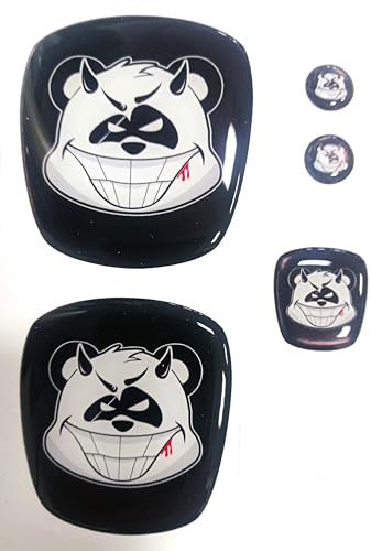 Logo compatibile per f. panda. anteriore, posteriore + volante + 2 stemmi per portachiavi. Per cofano e baule. Adesivi resinati 3d gel