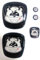 Logo compatibile per f. panda. anteriore, posteriore + volante + 2 stemmi per portachiavi. Per cofano e baule. Adesivi resinati 3d gel