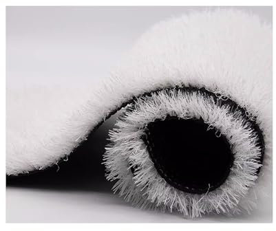 Tapis de gazon artificiel blanc avec trous de drainage, tapis de pelouse synthétique facile à nettoyer pour l'école, la cour et la décoration du balcon (Size : 11cm)