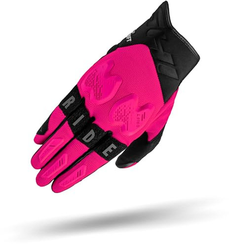 SHIMA DRIFT GLV Motorrad Handschuhe Damen Leder Kurze Sommer Motorradhandschuhe Schutz Touchscreen Stadt Lederhandschuhe Motorcycle Belüftet Verstärkt Perforiertes Leicht (Frauen, Rosa, M)