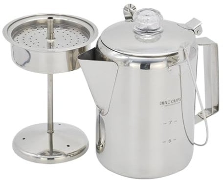 Coffee Maker with Percolator for Camping, Coffee Maker with Percolator - Stainless Steel Camping Stove Percolators | 9 Cup Capacity Stove Percolators for Camping, Coffee Maker
