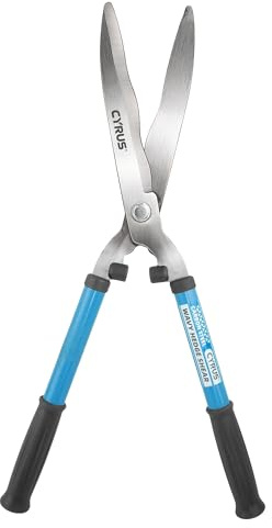 CYRUS heckenschere manuell,Hochwertige Wellenschliff-Stahlklinge,ergonomischer rutschfester Griff,Ideal für Garten-Heckenschnitt an Rabatten und Sträuchern,Länge 52cm