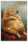 Fat Cat Poster von Felipe Hora 20 x 30 cm Orange Wandbilder Wanddeko