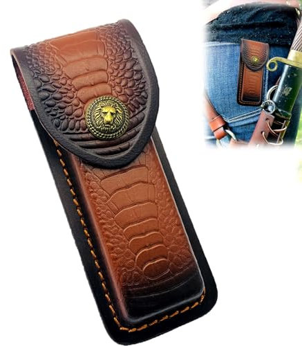 Étui Pour Couteau Etui Couteau Cuir Gaine De Couteau Étui Housse Pour Couteau Pochette Ceinture Couteau Robuste Et Durable, Marron, Sac à Couteau Pour Ranger Un Couteau De Poche, Un Couteau Pliant