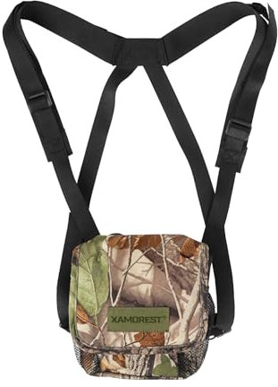 XAMOREST Universal-Fernglas-Tasche, Fernglas-Geschirr für die Jagd, mit verstellbaren Schultergurten, 2 Netztaschen für Wandern, Jagd, Rucksackreisen, Outdoor-Reisen
