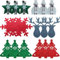 18 Piezas Fieltro Porta Cubiertos de Navidad, Cubiertos de Navidad, Bolsillo para Cubiertos Decoración de Árbol de Navidad, Cuchillos Tenedores Cucharas Vajilla para Mesa de Fiesta Decoración