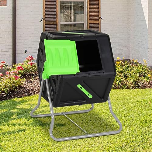 Tidyard Composteur à Tambour 60x58x74 cm 105 L Polypropylène