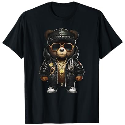 Teddy Fashion Rap Bär Stylisch Hip Hop Lustig T-Shirt