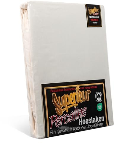 Superieur Spannbettlaken 160x220cm Baumwolle - 100% Spannbettuch Bettlaken Baumwolle - Matratzenhöhe bis 30 cm - Creme - Öko Tex Made In Green