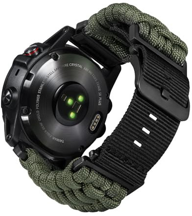 BINLUN Compatible avec Garmin Bracelet 20mm 22mm 26mm, Bracelet Tressé en Paracorde Militaire Robuste Sport Bracelets Montre Nylon de Remplacement Idéal pour Fenix/pour Instinct/pour Forerunner Homme