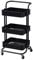 MAGNA RETAIL Metal Trolley on Wheels in Black | Storage Shelves | Makeup Storage | Cleaning Trolley | Shelves Unit | Utility Cart | Cleaning Caddy | Metal Rolling Cart (3-Tier)