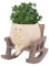 CheurYae Pot de fleurs en forme de tête de balançoire, pot de fleurs créatif pour la maison, le bureau, le balcon, la décoration de jardin