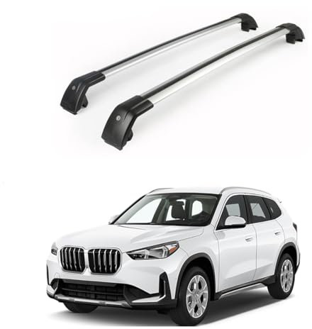ljxwzh Dachgepäckträger für BMW X1 2022+, Querträger, Gepäckträgerschienen Oben, 2 STK,Black-Silver
