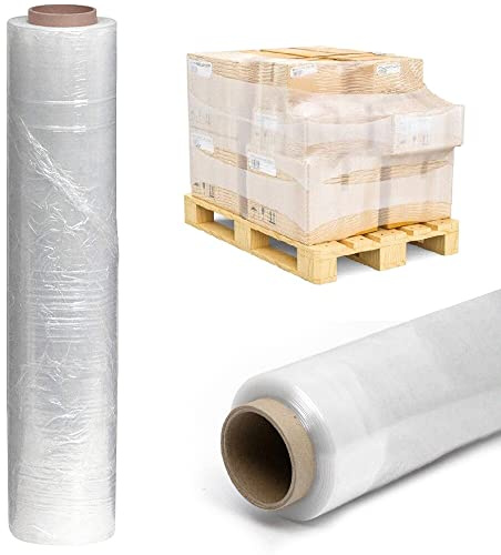 Venuscello® 1 x Pallet Wrap 500mm x 300m 17mu Clear Stretch Film for Moving | Heavy Duty Cling Wrap for Cartons Box Warehouse Shipping Storage Palletising Furniture Protection Waterproof Tear Resistant