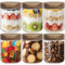 UHAPEER 16oz Overnight Oats Jar: Stackable Leakproof Glass Container with Acacia Wood Lid for Healthy Eating Meal Prep Storage Jars for Yogurt, Salad, For Gym & Travellers & Household (6-Pack)