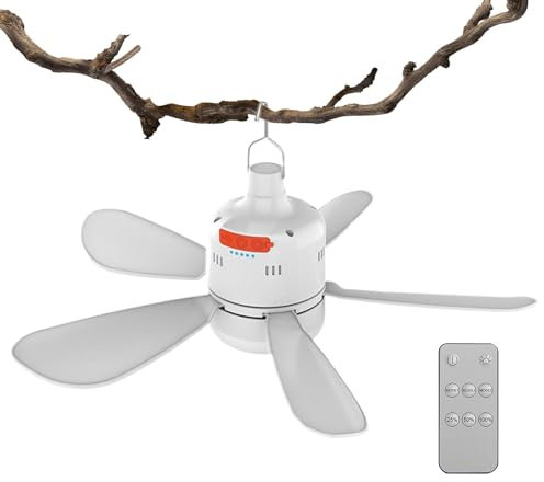 Ventilateur De Plafond De Tente - Ventilateur De Toit En Camping À Distance, Ventilateur Extérieur Rechargeable USB | Circulatrice D'air Suspendue Compacte, Ventilateur De Camping Léger À LED, Équipem