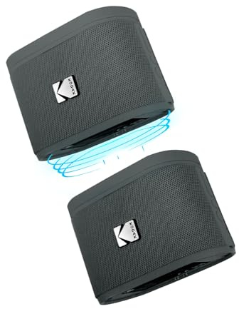 Kodak SOUNDBRIX Magnetischer, teilbarer Bluetooth-Lautsprecher V5.4, kabellos, tragbarer Bluetooth-Lautsprecher mit 4 Lautsprechern, Stereo-Sound und 5-Stunden-Spielzeit, IPX4, wasserdicht, für