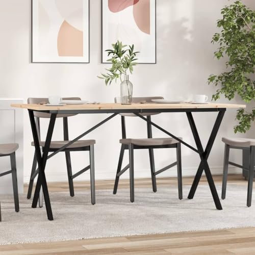 Woonisher Esstisch X-Gestell 140x80x75 cm Massivholz Kiefer und Stahl