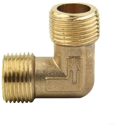 Yuanpgky Raccordo per compressore d'aria in ottone di grado industriale, filettatura maschio da 16,5 mm, giunto a gomito da 90 gradi, accoppiatore per attrezzature da officina