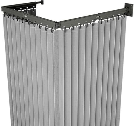 Tenda da doccia pieghevole, tenda da doccia in lino con montaggio a parete, asta per tenda da doccia regolabile ed estensibile con ventose per camera da letto balcone negozio di abbigliamento(3-Folds)