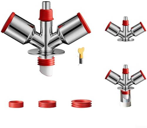 Entgoinggo Divisor de residuos de lavadora, doble conector de tubería de residuos divisor en Y para lavadora y fregadero, diseño sellado antiolor (D)
