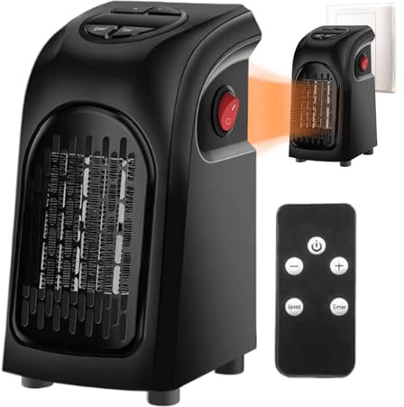 Chaies Radiatore per interni - Radiatore elettrico portatile | ventilatore riscaldato su presa a muro 400 W per camera da letto, appartamento, soggiorno, ufficio, garage, seminterrato e altre