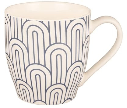 VOLTICO Hugga Mug – 450ml Ceramic Coffee & Tea Mug Dog or Honey Bee Design Comfortable Handle Easy to Clean A Pair of Cups for Home & Office, Kitchen Essentials (Stripe)