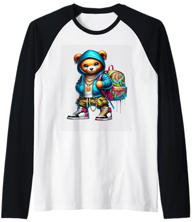Hip Hop Bär mit Rucksack Swag Raglan
