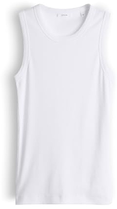 OPUS Damen Top | Tanktop mit femininer Spitzenborte Slim Fit White, 40