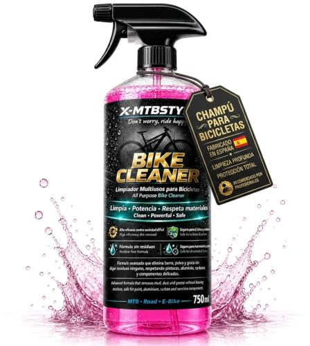 X-MTBSTYLE Limpiador para Bicicletas MTB, E-Bike y Carretera – Elimina Barro, Grasa y Suciedad – Seguro para Carbono y Componentes – Bike Wash Spray