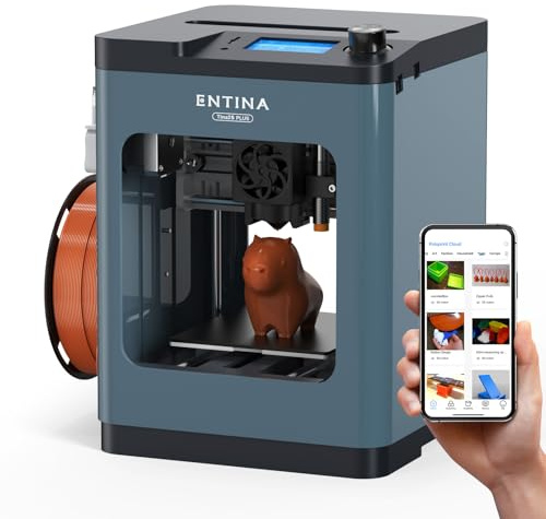 Entina Tina2 Plus 3D Printer Friendly for Beginners & Kids, Fully Assembled | Start in 5 Mins, Auto Leveling, WiFi & APP Control 3000+ Model Library, 250mm/s High Speed & Precision for Home, STEM, Office