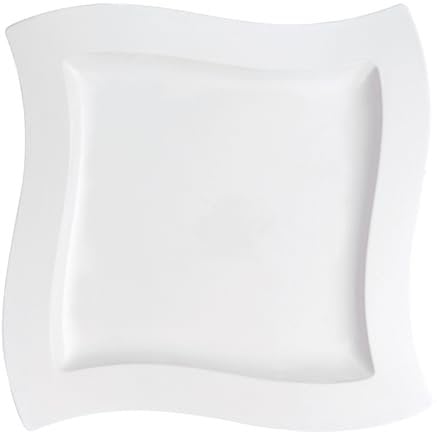 Villeroy & Boch NewWave Fuente Cuadrada Plato de Presentación, Porcelana, Blanco, 34 cm