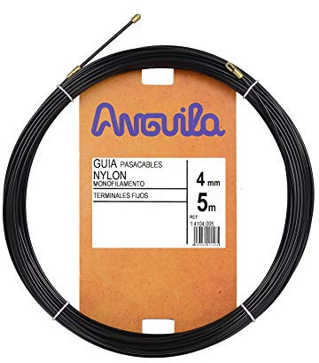 Anguila | Guía Pasacables | Terminales Fijos | Monofilamento | Nylon | Color Negro | Diámetro 4mm | 5 Metros