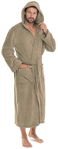 CelinaTex S-XXXL Bademantel Kapuze Uni lang aufgesetzte Taschen Damen Herren Unisex Mikrofaser Kuschelfleece Oeko-TEX Florida
