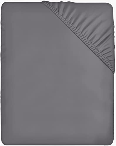 Utopia Bedding - Spannbettlaken 90x190cm - Grau - Gebürstete Polyester-Mikrofaser Spannbetttuch - 35 cm Tiefe Tasche