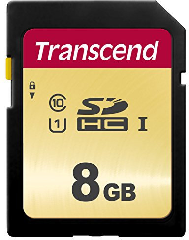 Transcend Carte mémoire SDXC 500S 8GB UHS-I, C10, U3, V30, 4K, Full HD, MLC, jusqu'à 95/50 MB/s (Idéal pour appareils photo reflex et caméscopes avancés) - TS8GSDC500S