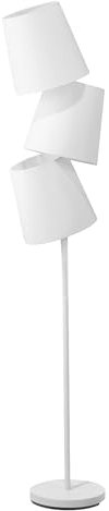 Beliani Moderne Stehlampe 3 Lampenschirme Polyester/Metall cremeweiß Rio Grande