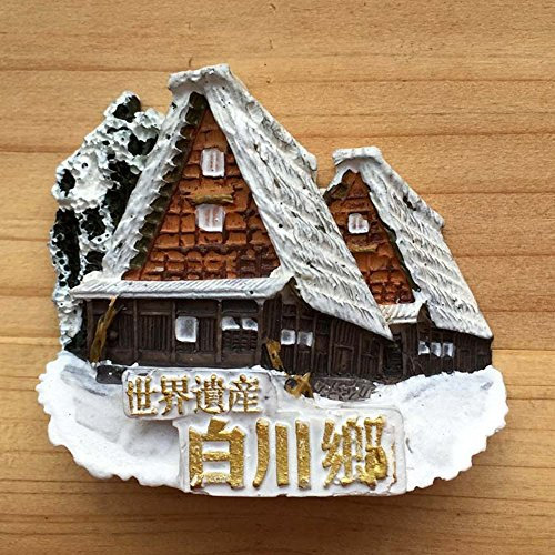MUYU Magnet 3D-Kühlschrankmagnet Shirakawa-goJapan, Souvenir, Dekoration für Zuhause und Küche