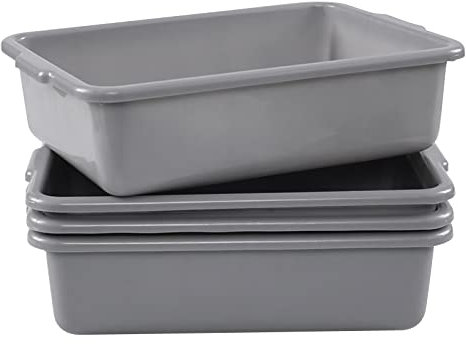 Hokky Washing up Bowl Rectangular, Small Plastic Commercial Bus Tubs Set of 4