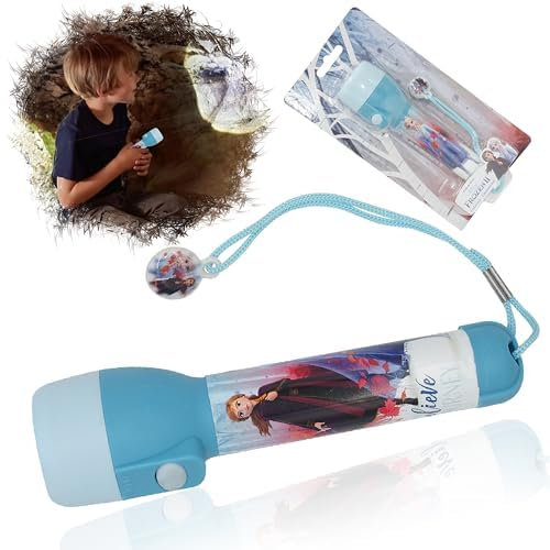 Sambro International Grande lampe torche La Reine des Neiges pour enfants, lampe de poche pour enfants, veilleuse pour la lecture, le camping et les urgences – Cadeau d'anniversaire pour enfants de 3