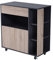 HOMCOM Armario de Suelo para Cocina Mueble Auxiliar Multiusos Diseño Moderno Espacioso con Cajón Estantes Ruedas Universales Metálicas 80x39x86,5 cm Gris