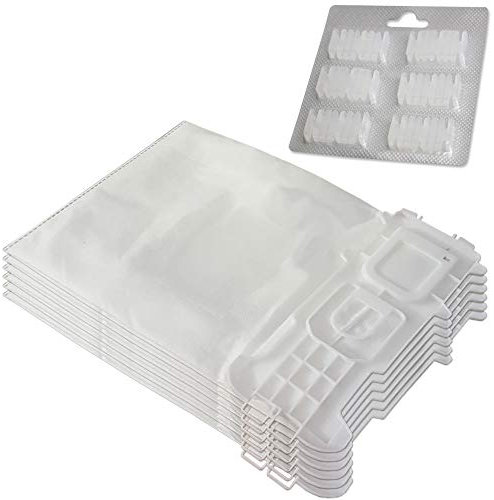 Set 6 Sacchetti per aspirapolvere + 6 Profumi adatti per Vorwerk Folletto VK 135 136 - VK135, VK136 - FP 135 136 - FP135/136 - con microfibra speciale