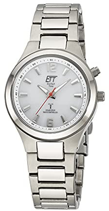ETT Eco Tech Time Funk Solar Damen Uhr Analog mit Titan Armband ELT-11469-11M