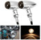 JMTBNO 2x Motorrad Mini Blinker Licht E-geprüft Halogen Bullet Aluminium Chrom 12V für Cruiser Chopper Bobber Cafe Racer Roller Quad Fahrrad