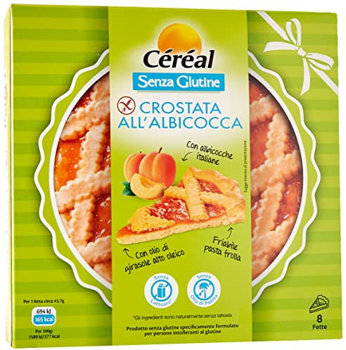 Céréal Crostata All'Albicocca, senza Glutine, senza Lattosio, senza Olio di Palma, 350 Gr