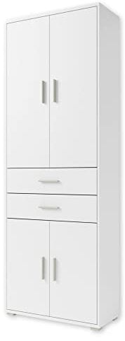 OFFICE LINE Aktenschrank in Weiß - Hoher Büroschrank mit 4 Türen - Modernes Büromöbel Komplettset - 79 x 220 x 35 cm (B/H/T)