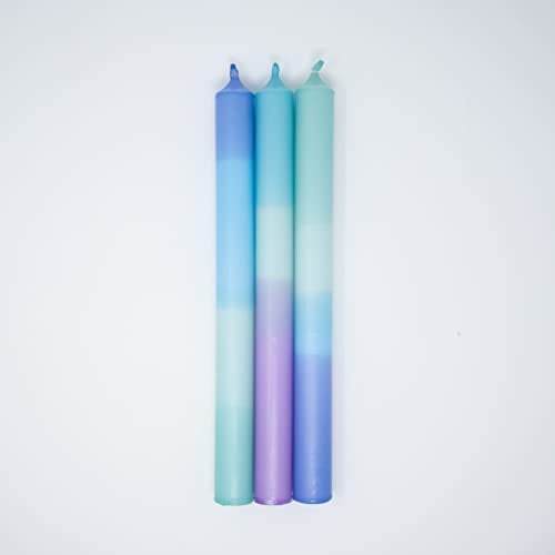 MADAM ERLE | 3er-Set Dipdye Stabkerzen | ADELE | handgemachte Kerzen extra lang| neon-farbig| bunt| lange Brenndauer| Dekokerzen | Wohnzimmerdeko| Geschenkidee für Frauen und Freundin|
