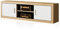 duehome | Salon Modular, Módulo Bajo con 2 Puertas, Composicion Salon por Piezas, Modelo Nuka, Acabado en Blanco y Cambria, Medidas: 180 cm (Largo) x 41,4 cm (Fondo) x 50 cm (Alto)